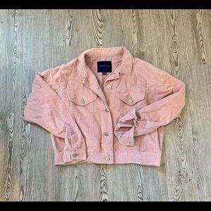 Cropped Corduroy Pink Jacket